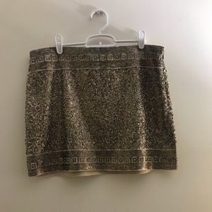 Gold Sequin Mini Skirt